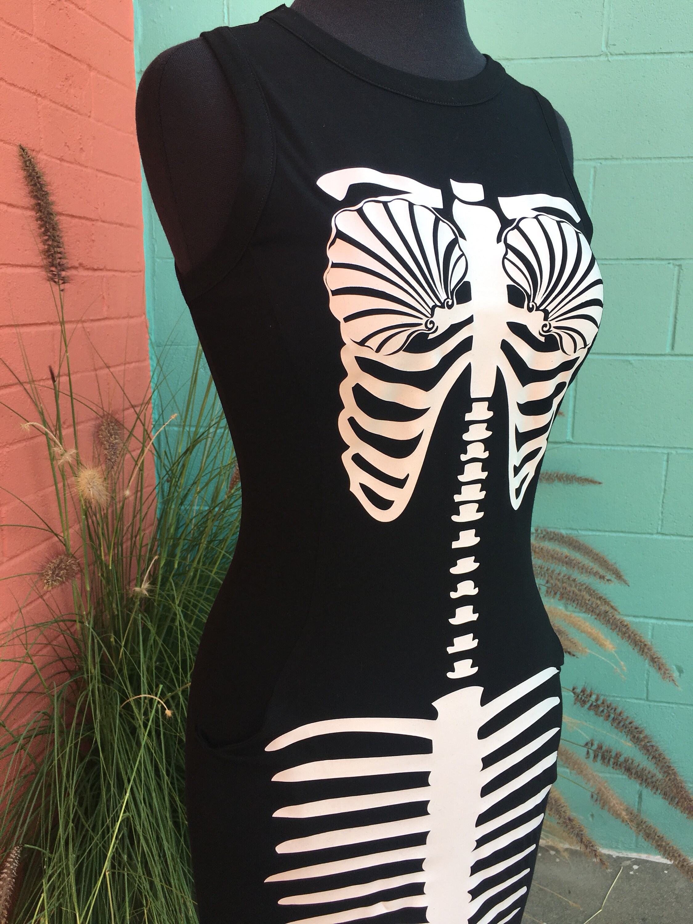 Black Mermaid Skeleton Long Maxi Dress - Etsy