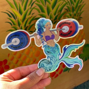 Gym Mermaid Sticker