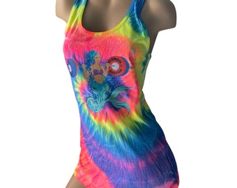 Gym Mermaid on tie Dye tank