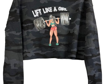 Lift like a Girl crop camo