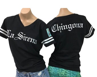 La Sirena Chingona Football Tee