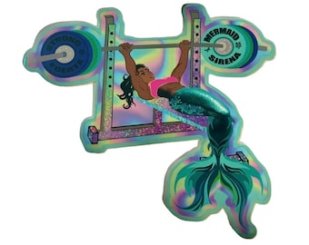 Mermaid Bench Presing Sticker