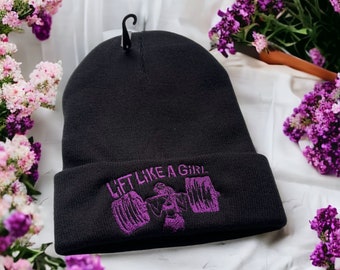 Lift like a girl beanie