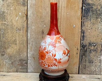 An antique Japanese  porcelain bottle vase