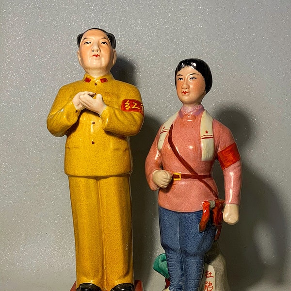 Chairman Mao and Mrs Mao porcelain figurines