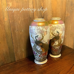 A stunning pair of antique satsuma vases