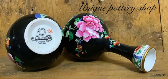 美しいイギリスのアンティークのニンニク型の花瓶のペア - Etsy 日本