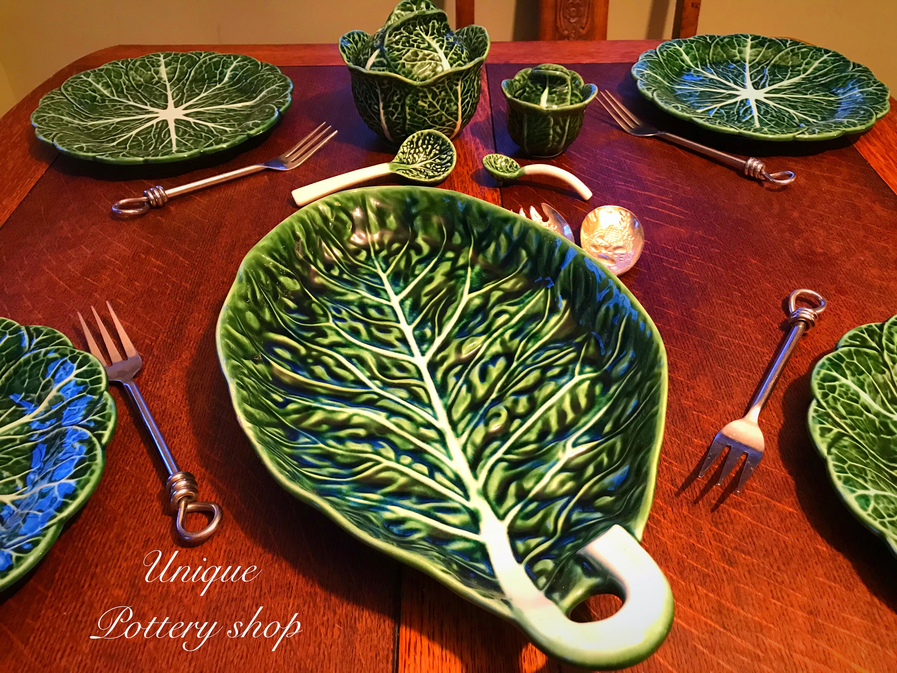 A stunning 20th c majolica serving set for four - Etsy 日本
