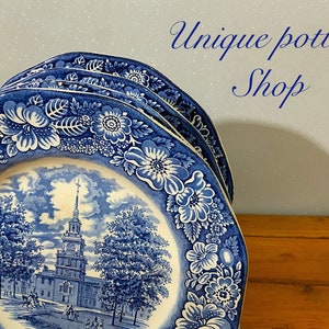 English Vintage 9.8” Dinner plate set  “Liberty blue”