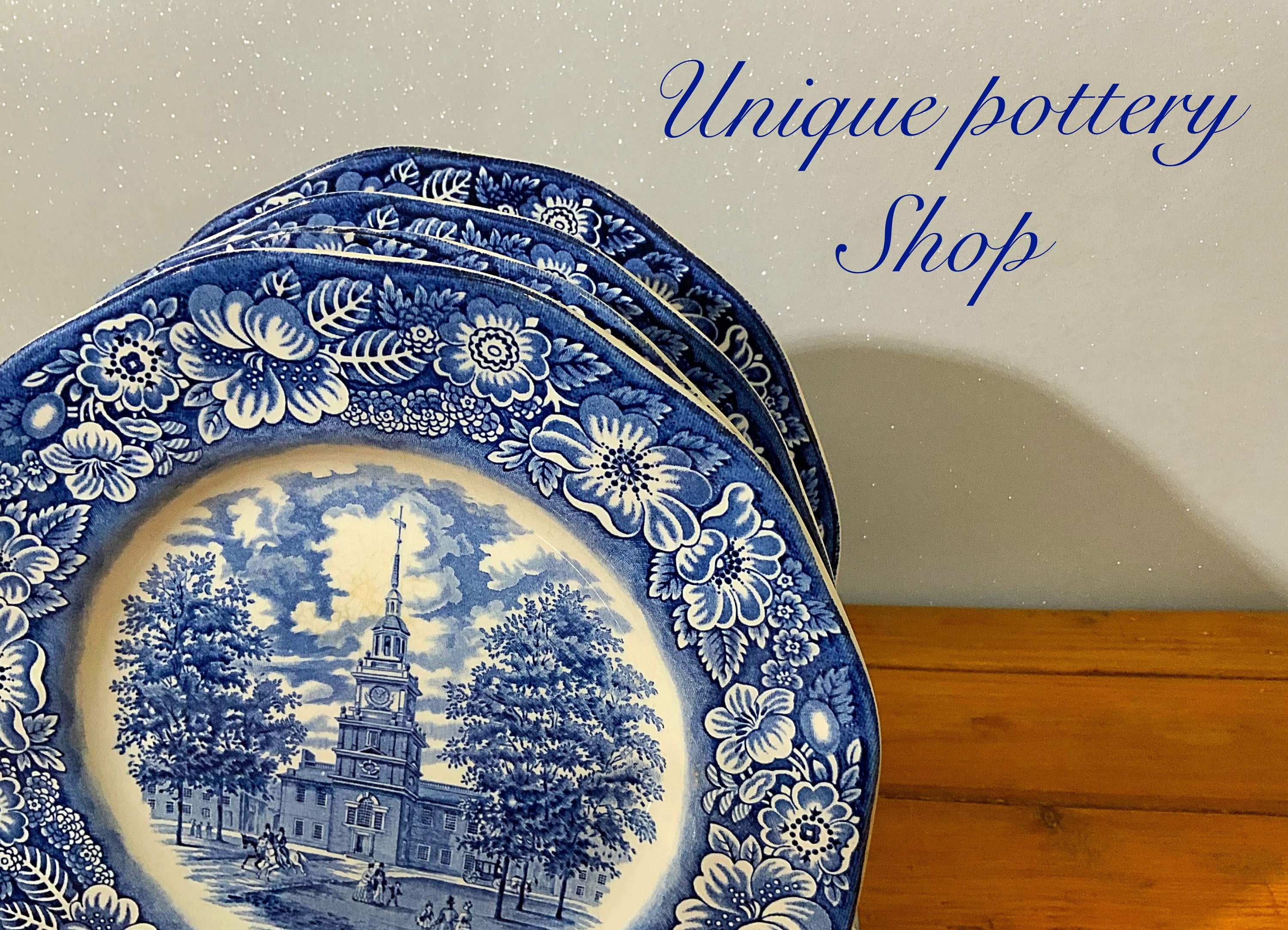 English Vintage 9.8” Dinner Plate Set “liberty Blue” - Etsy
