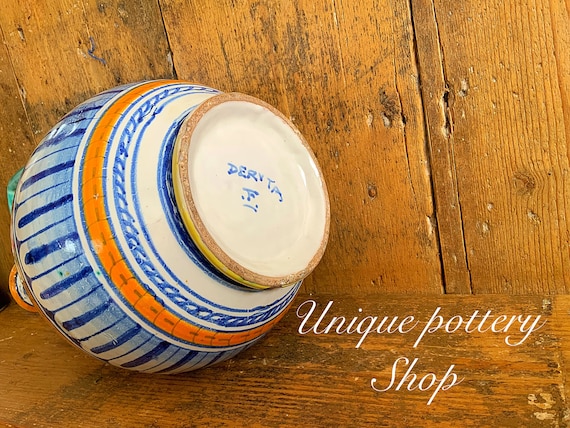 A Large and Colourful Italian Majolica Ewer Vase - Etsy