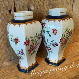 A super pair of 19th c Samson vases