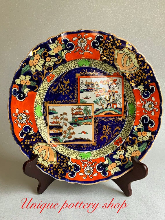 メイソンズによる初期の素晴らしいオリジナルの二重風景画 - Etsy 日本
