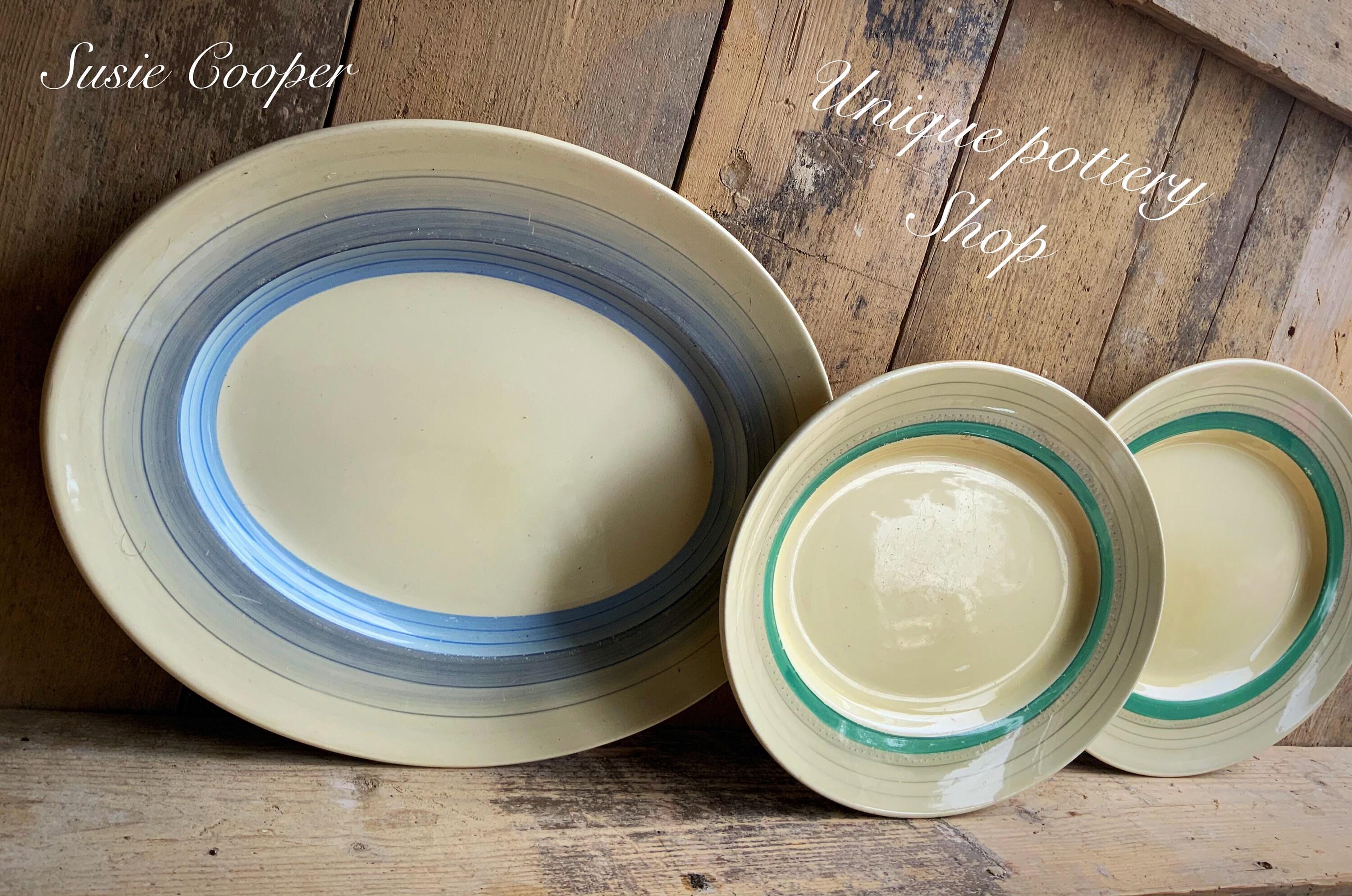 Susie Cooper plate　持ち手付大皿　アカデミーデザイン Susie Cooper plate 持ち手付大皿 アカデミーデザイン susie-cooper