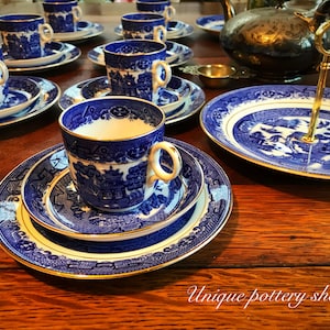 English 20th c antique Tea and cakes for eight