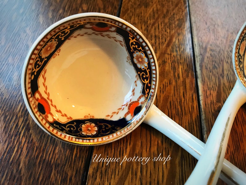 soup ladles A striking pair of Staffordshire gold trim