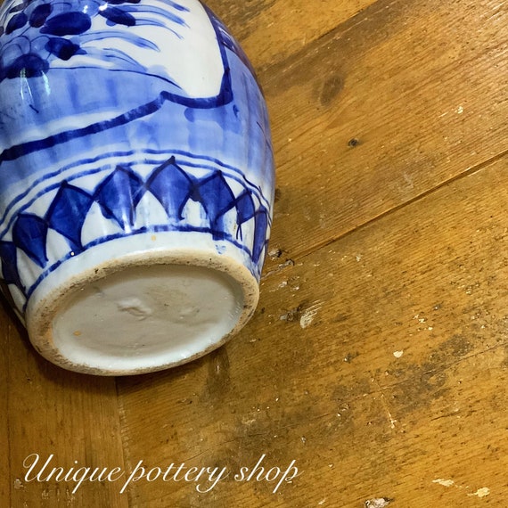 A Large, Japanese, 20th Century, Cobalt Blue, Porcelain Vase