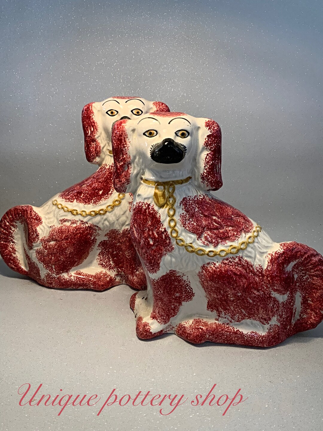 A Great Pair of Antique Staffordshire Dog Figurines Etsy