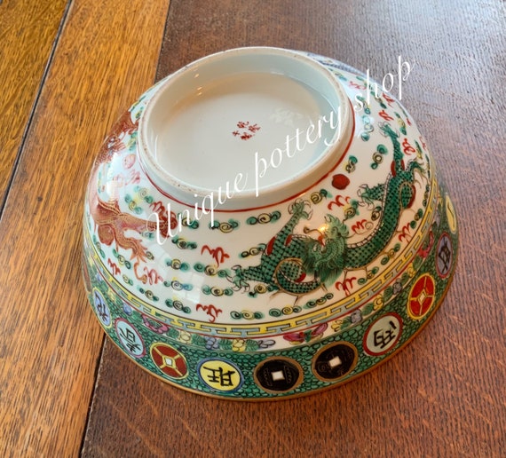 Eine chinesische Vintage, Drachen Bowle Schale