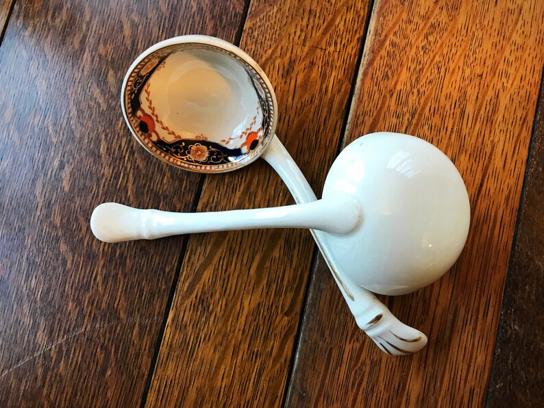 soup ladles A striking pair of Staffordshire gold trim
