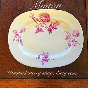 A rare and beautiful, Minton, puce flowered platter