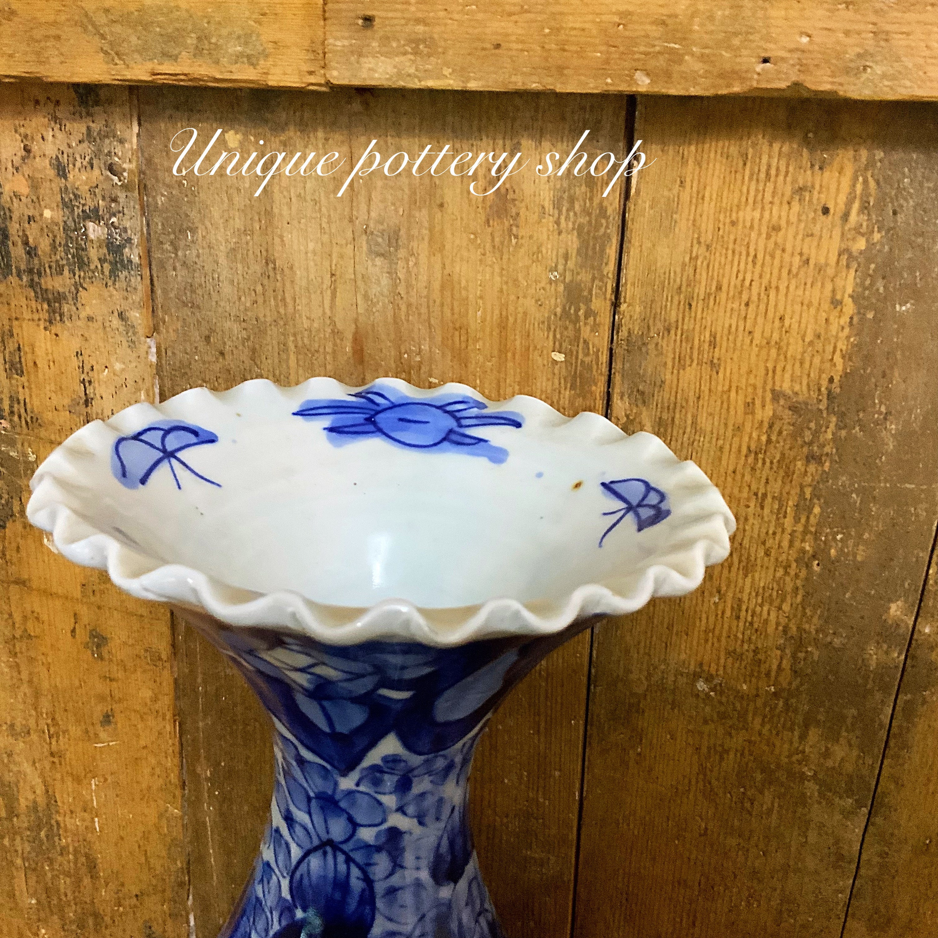 A Large, Japanese, 20th Century, Cobalt Blue, Porcelain Vase