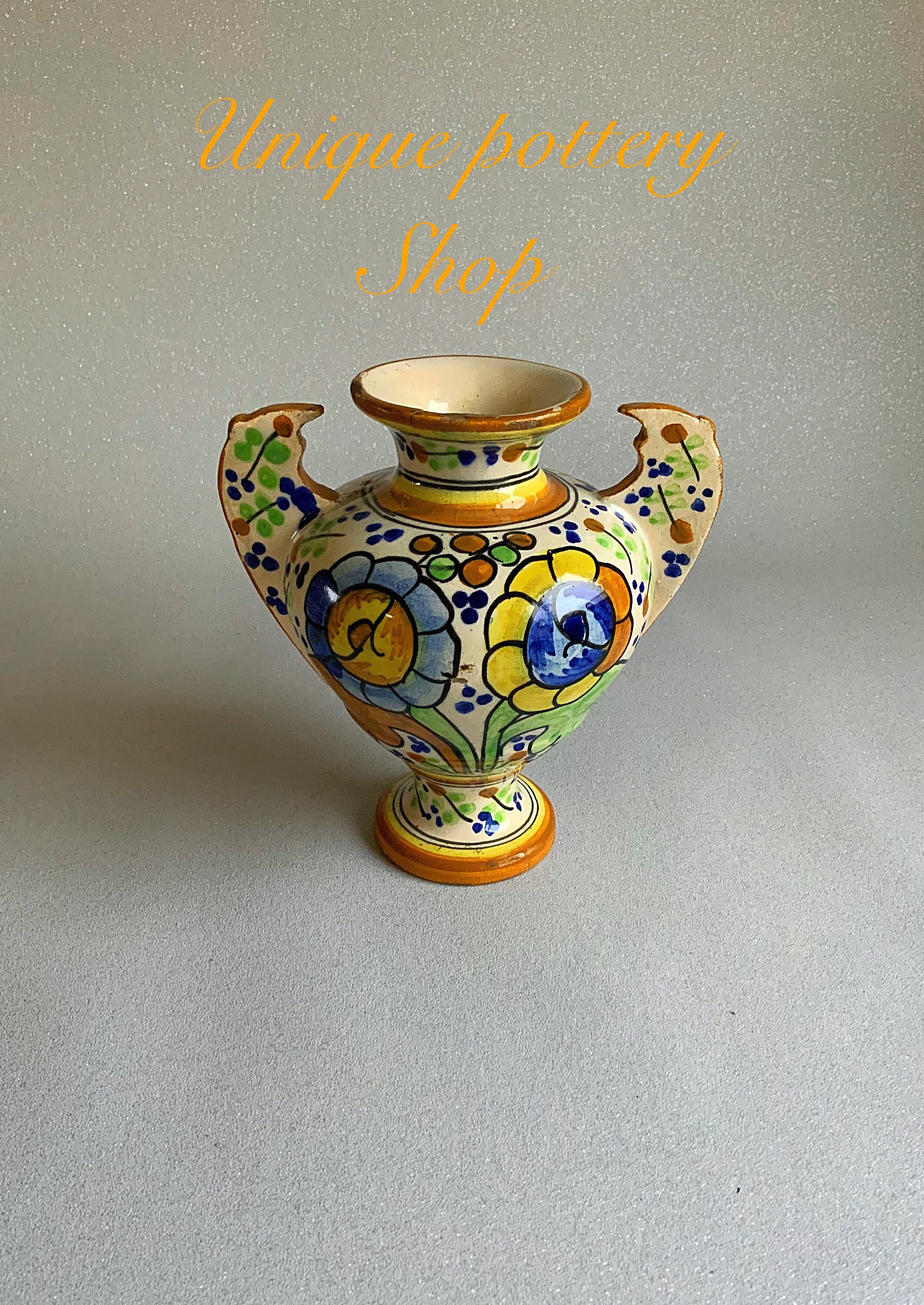 A Stunning Italian Majolica Winged Vase - Etsy