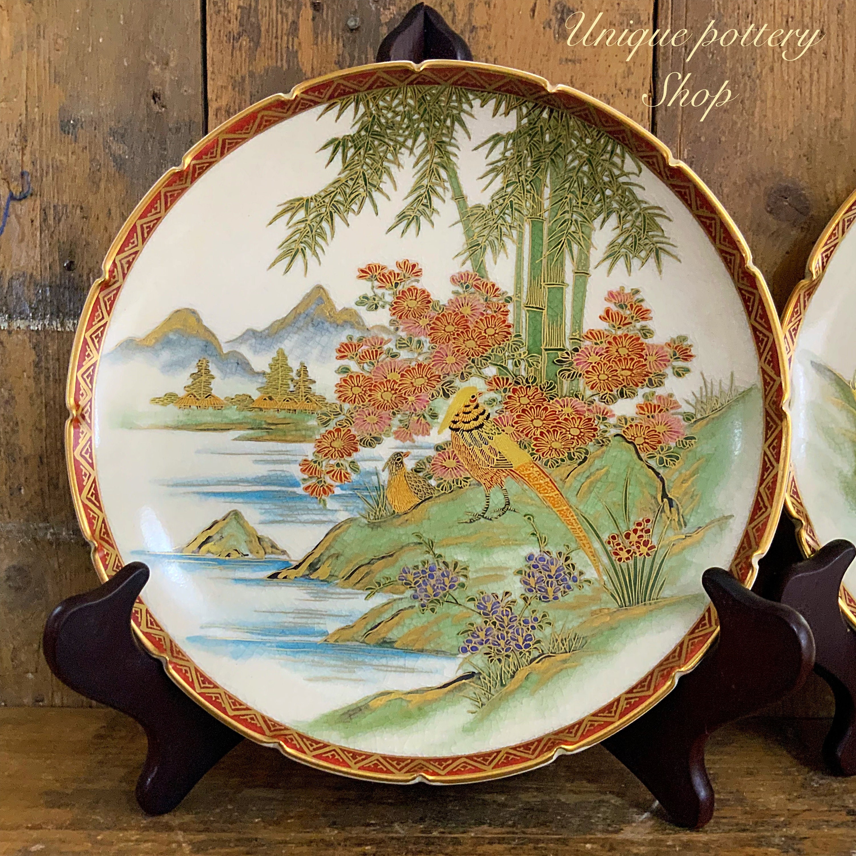 A Gorgeous Japanese Satsuma Pair of Plates 