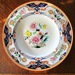 A super, English antique,  Minton “shah japan” large shallow bowl