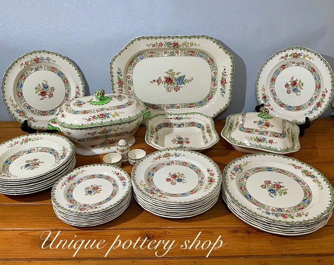 An Outstanding English Antique Dinner Set Etsy