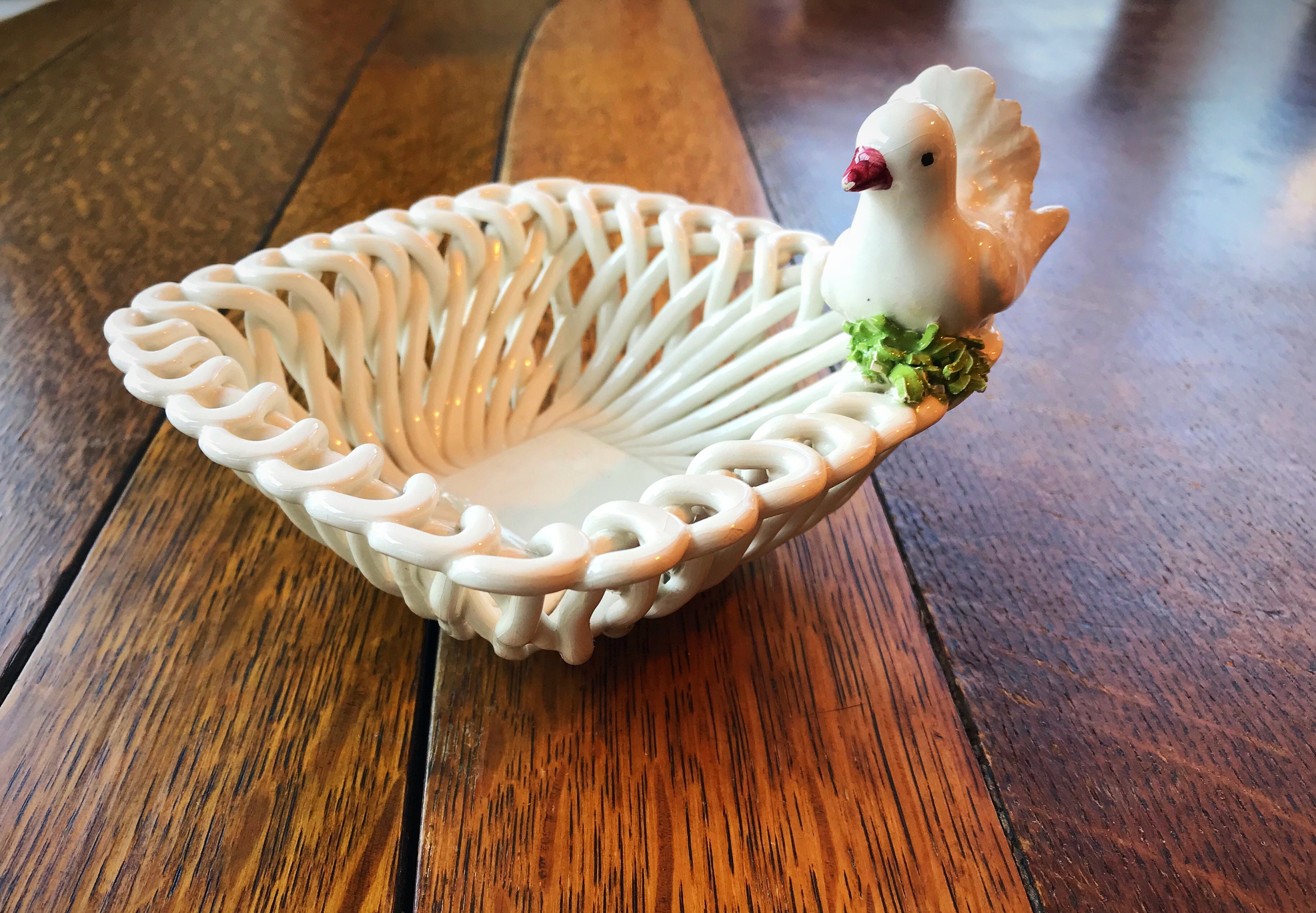 素晴らしいイタリアの透かし彫りの陶器の鳩籠 - Etsy 日本