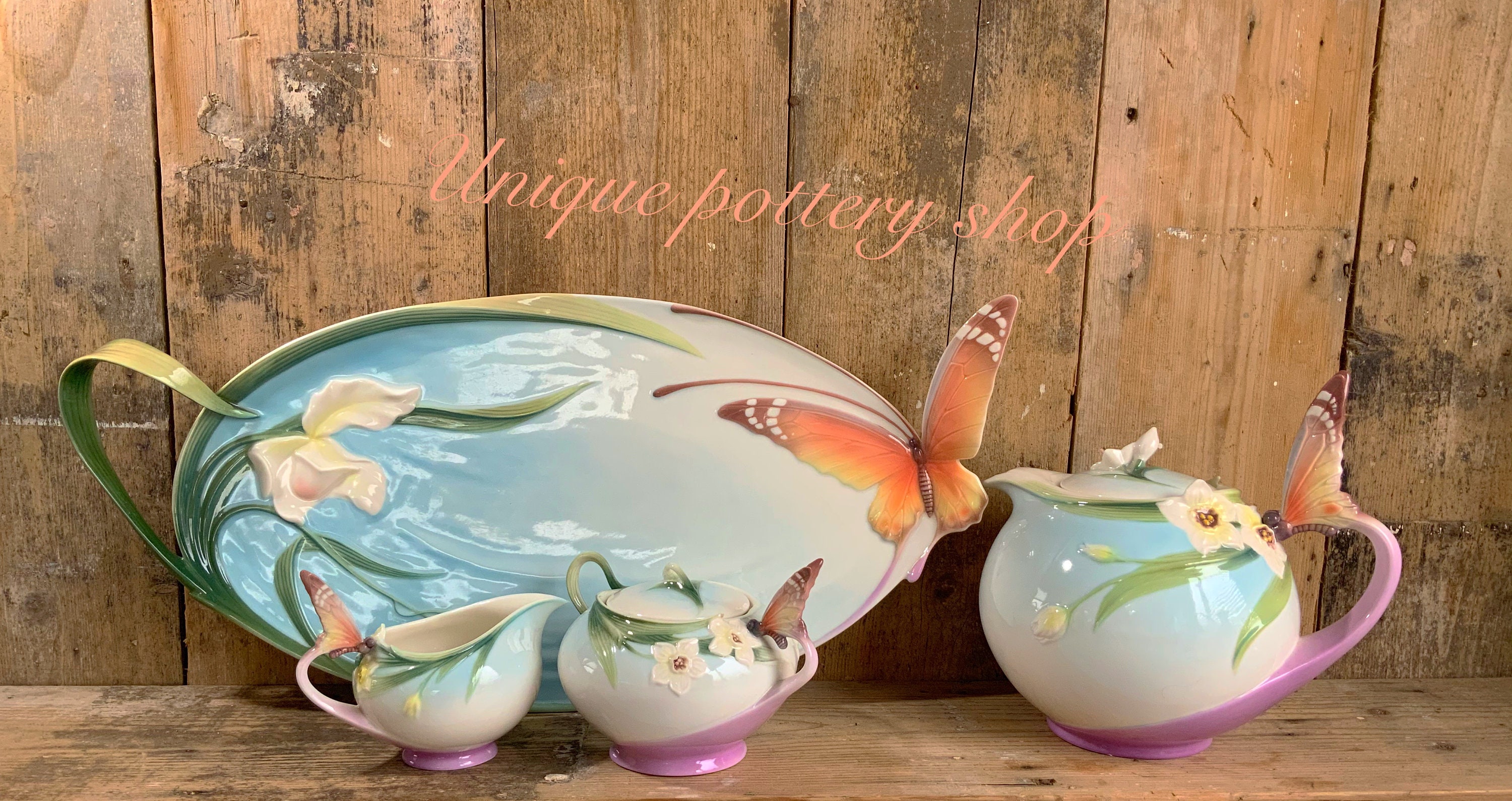 A Stunning Franz Tea Set With Tray Etsy