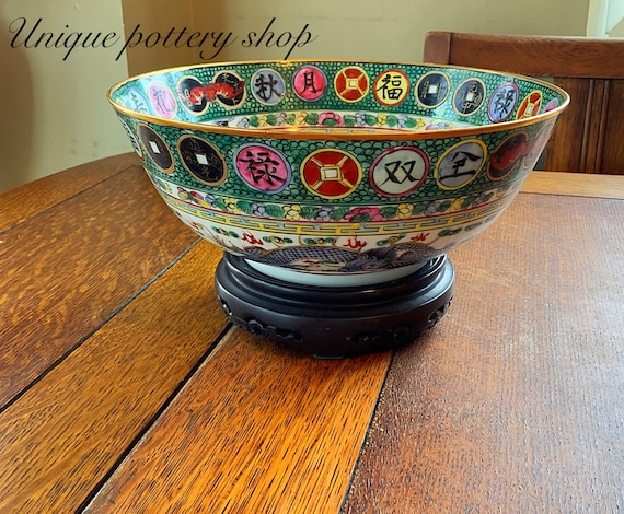 Eine chinesische Vintage, Drachen Bowle Schale