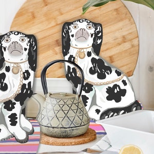 Figurki psów Staffordshire • Dekoracja blatu w stylu vintage do samodzielnego wykonania • Dekoracja półki stojącej • Kuchnia w stylu rustykalnym • Prezenty świąteczne bez szycia do samodzielnego wykonania