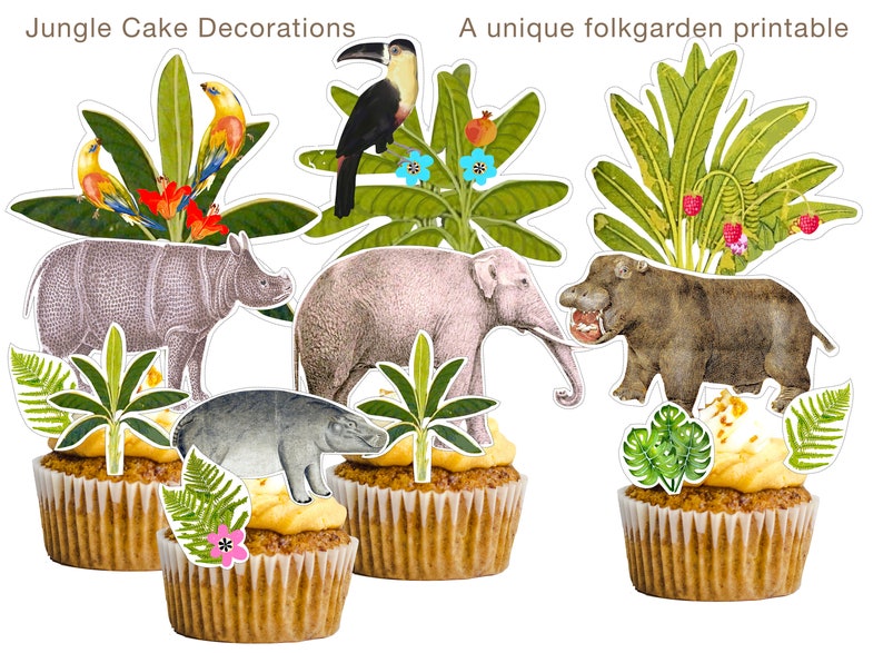 Safari Animal Cake Toppers Printable Cake Decorations Etsy
