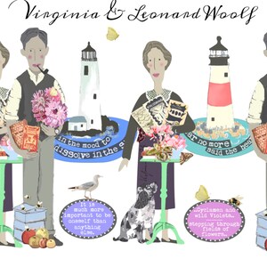 Printable cupcake toppers Virginia Woolf cupcake picks  party cake decor wedding cake topper To The Lighthouse Mrs Dalloway Bloomsbury Group