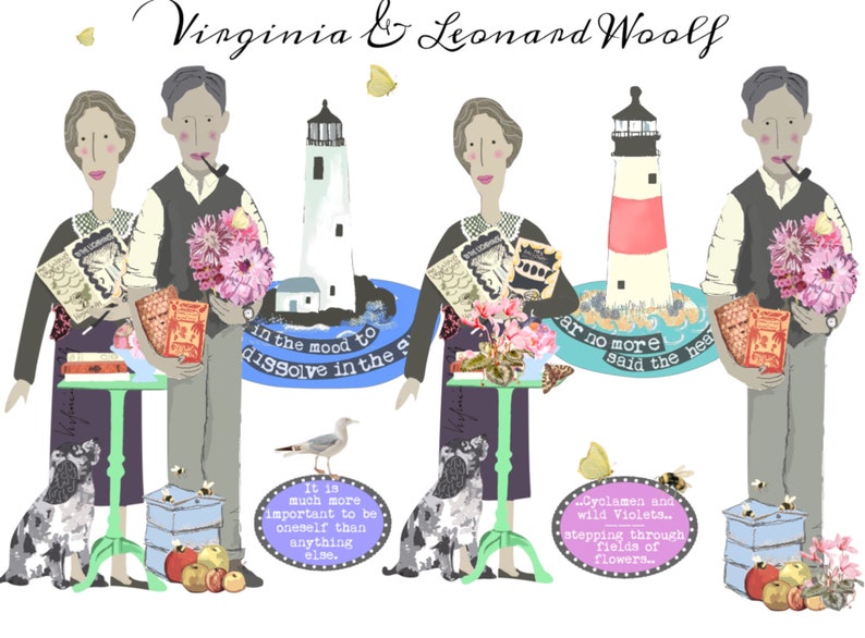 Printable Cupcake Toppers Virginia Woolf Cupcake Picks Party Cake Decor