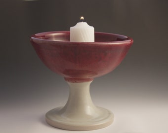 Red UU Unitarian Ceremonial Table Top Chalice for Weddings or Daily Celebration Handmade Ceramic Pottery