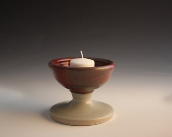 Mini Red UU ceramic chalice for special occasion and every day use. Unitarian Universalist chalice