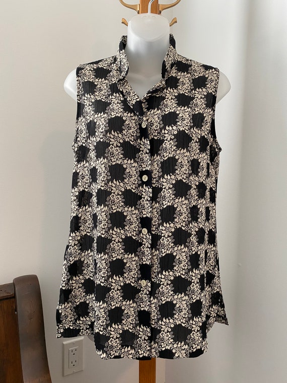 Vintage 1990'S ESPRIT Floral Sleeveless TUNIC TOP… - image 1