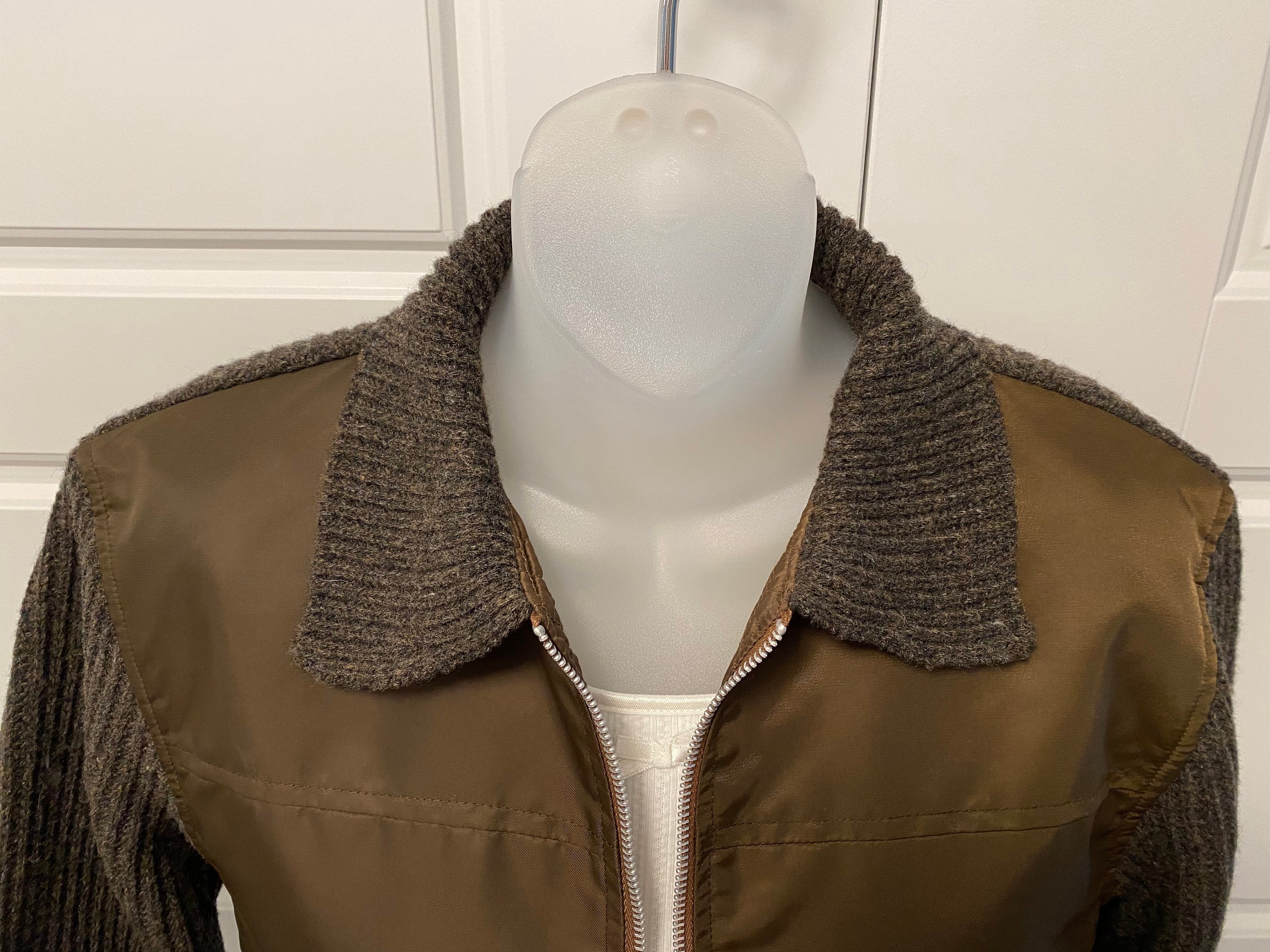 ジャケット・アウター [SullneArchives] 90s Wool Mode Blouson VINTAGE 1990's Wool -nylon Zip JACKET BLAZER by Mac & Jac