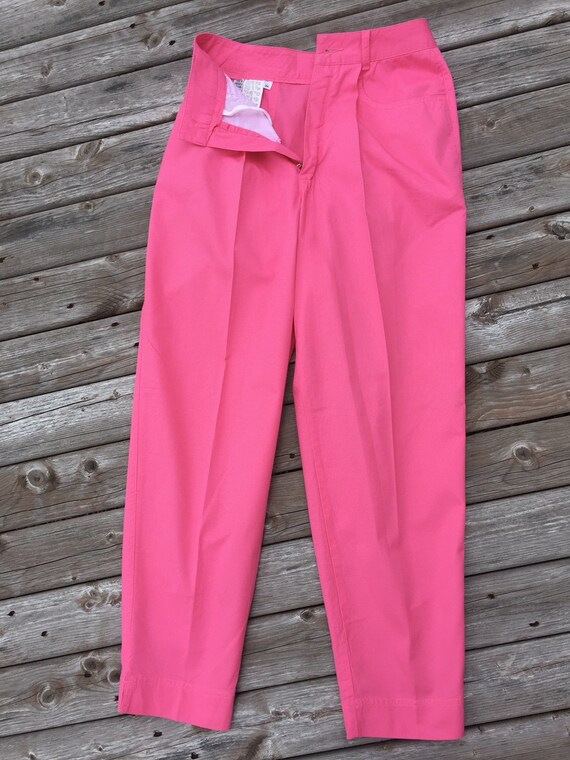 hot pink high waisted pants