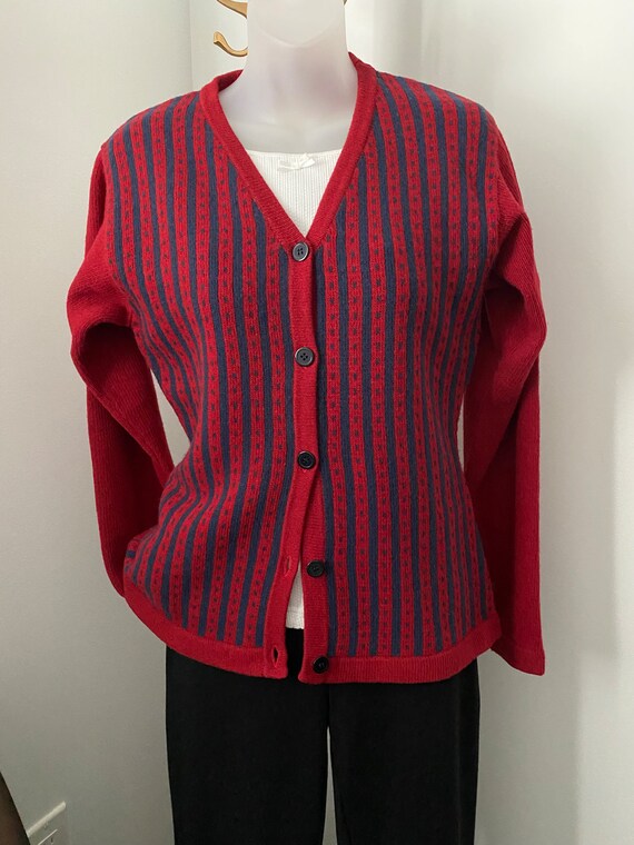 Deep top red cardigan