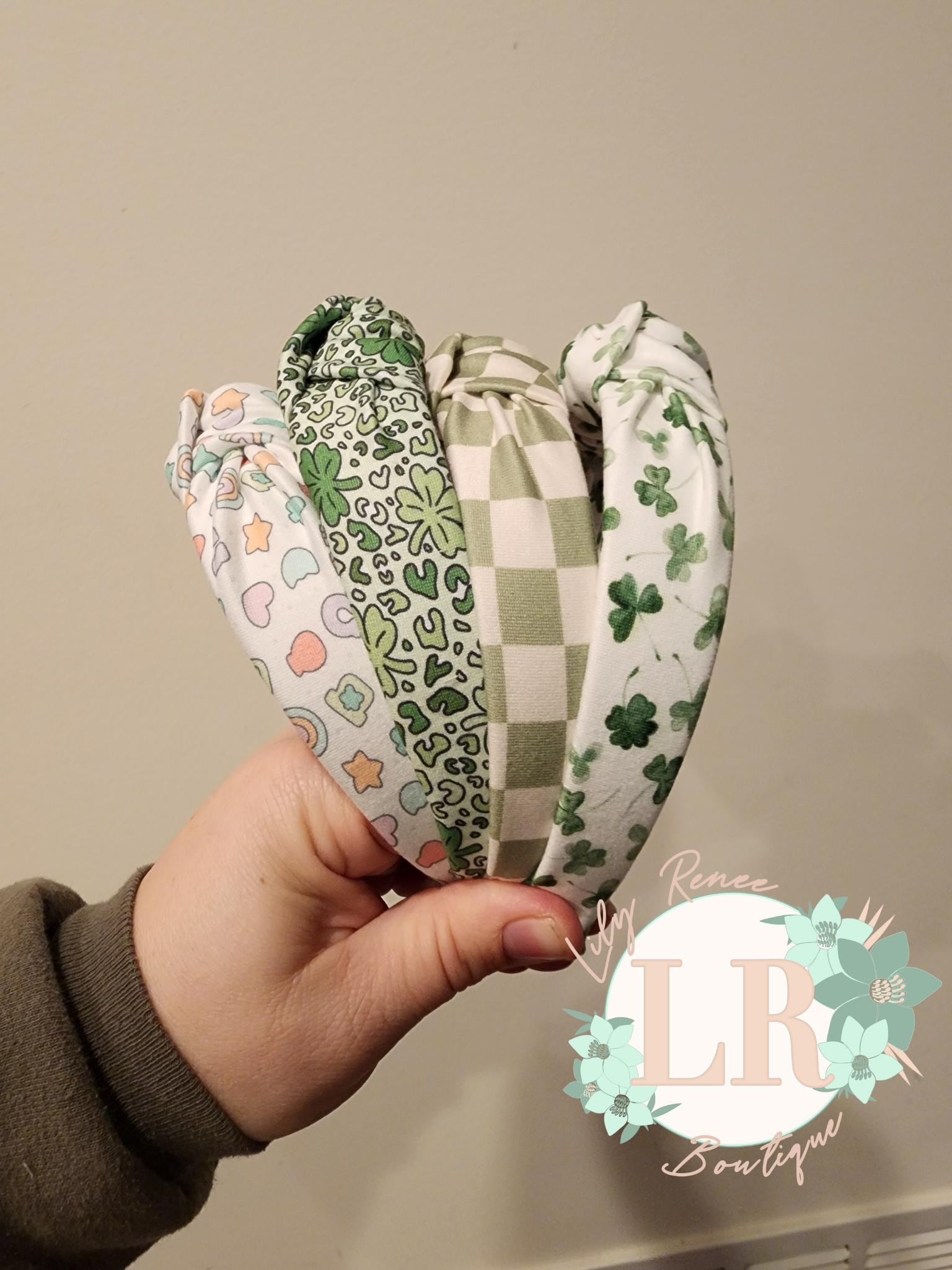 St. Patrick’s Day Haarreif – Grünes Kleeblatt Mit Strass Und Perlen – Geknotetes Stirnband Für Irische Partys & Feiern