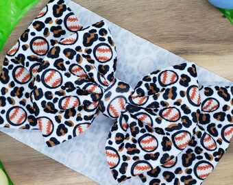 baseball leopard baby headwrap toddler headwrap baby bow baby girl hair bow girl hair clip bow baby girls hair accessories baseball bow