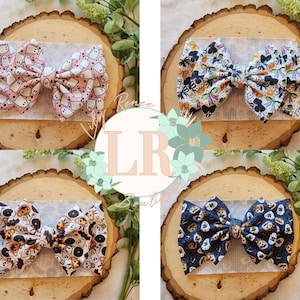 Halloween Baby Bows, Halloween Bow Wraps, Halloween Hair accessories, ghost bows, pumpkin bows