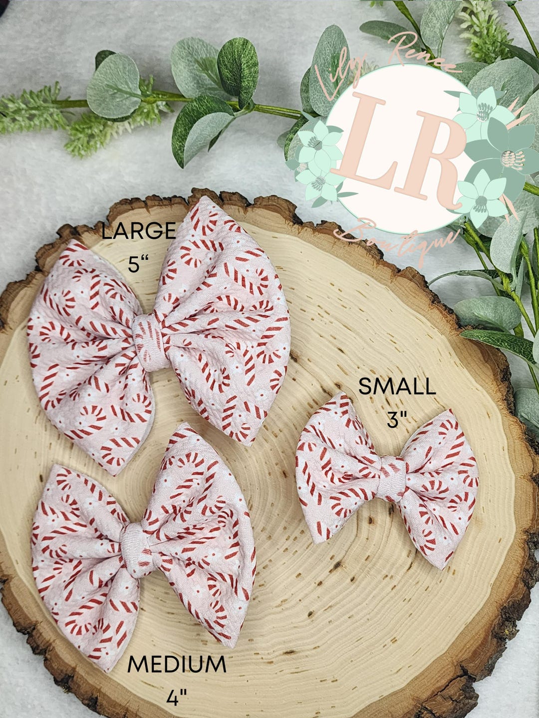 Christmas Hair Bows, Christmas Puff Bows, Christmas Candy Cane Bow ...