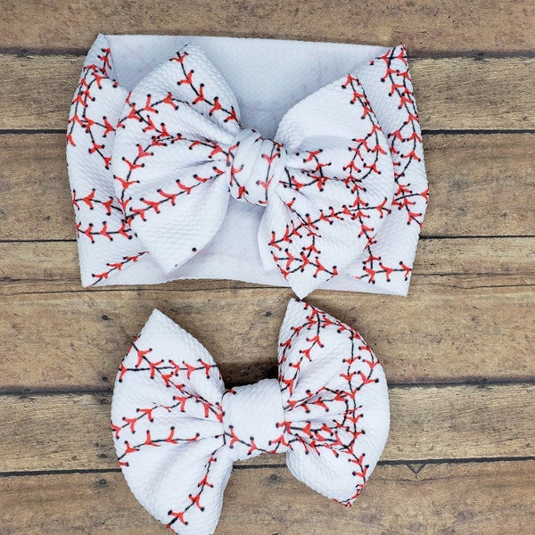 baseball baby headwrap toddler headwrap baby bow baby girl hair bow girl hair clip bow baby headband girls hair accessories baseball bow