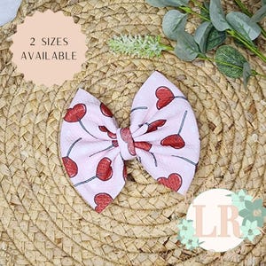 Heart Sucker bows, valentine&#39;s day bow, clip bow, baby bow, newborn bow, nylon bow, bullet fabric bow