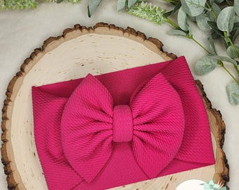 Solid baby bow, headwrap bow, baby pink bow, pink headwrap, valentine's day bow, valentine's day headwrap bow, newborn bow, toddler bow